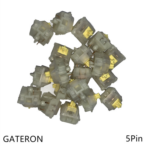 Gateron-commutateurs 5 broches, jaune laiteux, noir, rouge, brun, bleu, vert clair, pour clavier mécanique, GK61GK64 et GH60 ► Photo 1/6
