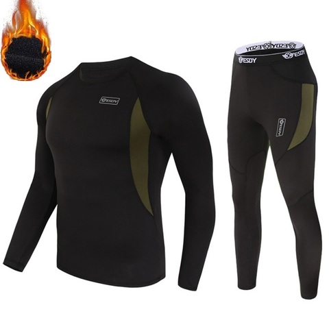 Sous-vêtement thermique hiver hommes longs johns mince polaire compression sport serré shapewear vêtements taille S à 3XL ► Photo 1/6