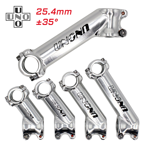 UNO vélo tige 35 degrés 25.4 argent vélo guidon tige UNO vtt tige pliante vélo tige 75/90/110/130mm vtt vélo accessoires ► Photo 1/6