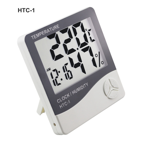 Station météo HTC-1 Intérieure Numérique Thermomètre Hygromètre Mur Hanging Électronique Température Hygromètre Réveil ► Photo 1/6