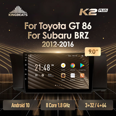 KingBeats Android 10 octa-core tête unité HU 4G en tableau de bord autoradio multimédia lecteur vidéo Navigation GPS pour Toyota GT 86 pour Subaru BRZ 2012 - 2016 pas de dvd 2 din Double Din Android autoradio 2din ► Photo 1/6