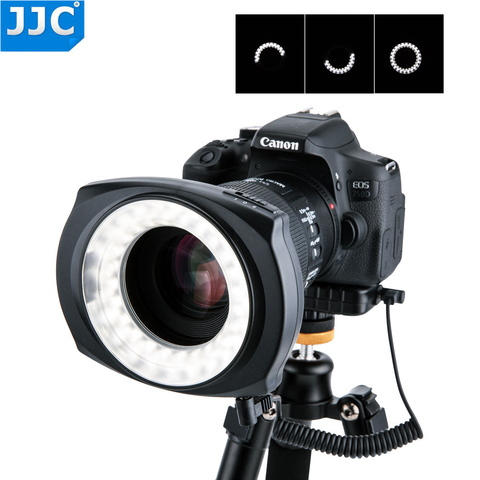 JJC LED Flash Macro lumière annulaire Speedlite pour objectif reflex numérique Macro comprend anneau adaptateur 49mm 52mm 55mm 58mm 62mm 67mm bague de marche ► Photo 1/6