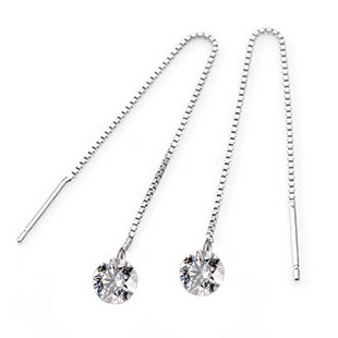Offre spéciale longue zircon 925 boucles d'oreilles en argent Sterling pour les femmes bijoux de mode en argent sterling-bijoux pendientes boucles d'oreilles mignonnes ► Photo 1/3