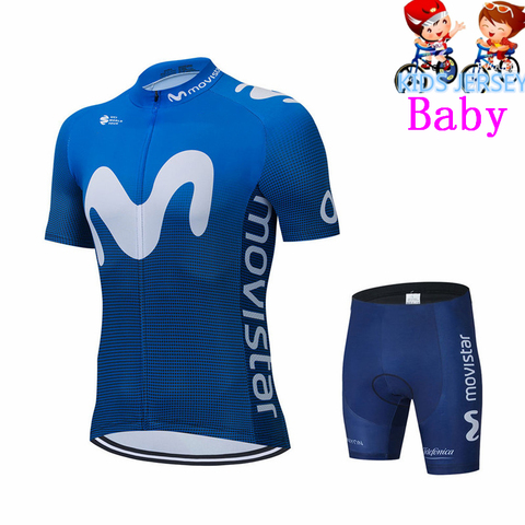 Movistar – maillot de cyclisme vert Fluorescent pour enfants, ensemble de vêtements de sport, de course, de vélo de montagne ► Photo 1/6