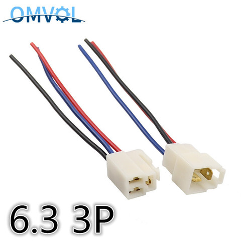 Connecteur électrique 6.3mm 3P 3 broches | Kits de connecteurs 6.3 prise mâle femelle prise pour moto voiture ► Photo 1/6