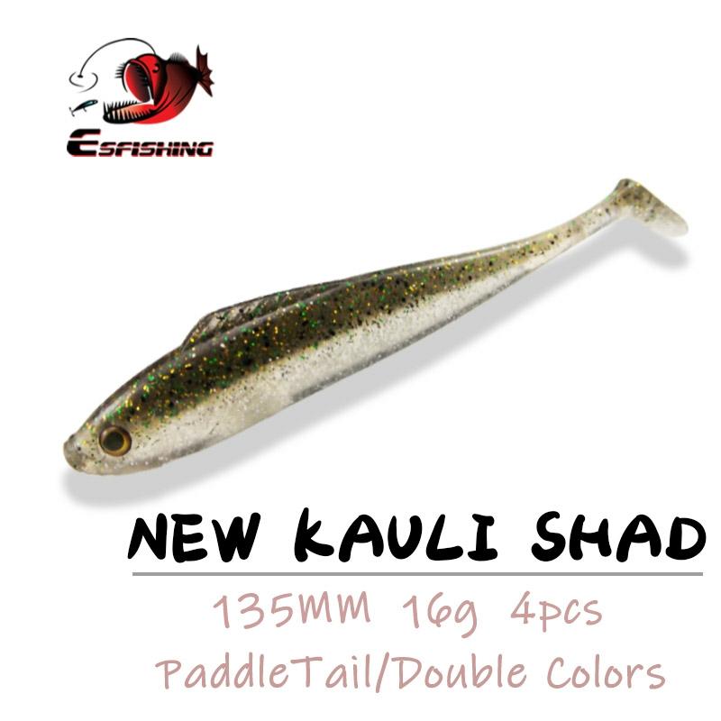 Esfishing nouveau Kauli Shad 135mm 16g 4 pièces leurre de pêche appât souple appât Isca leurre artificiel Wobbler carpe pêche ► Photo 1/5