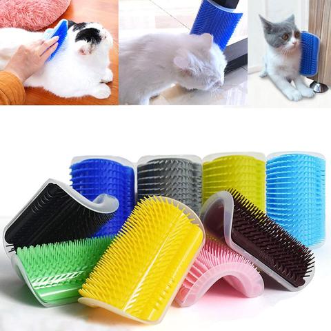 Peigne de Massage pour chat, pour chaton auto-toilettage, à gratter, brosse murale pour gratter avec poils en arc, jouet, outil d'épilation en plastique pour animaux de compagnie ► Photo 1/6