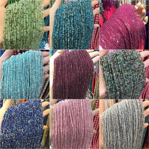 Perles en pierre naturelle, grenat, Apatite, Agates, quartz Rose, Section de 2mm, pour la fabrication de bijoux, collier, Bracelet, bricolage ► Photo 1/6