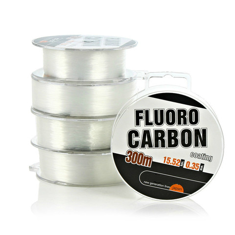 Haute qualité 300M fluorocarbone ligne de pêche Monofilament Nylon fort fil Fiber revêtement mouche pêche pour la pêche à la carpe ► Photo 1/5