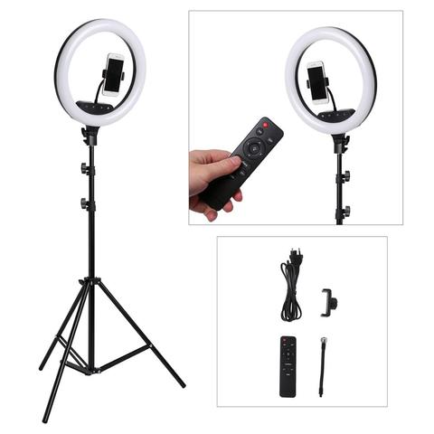 14 pouces Photo Studio éclairage à distance tactile LED anneau lumière caméra téléphone photographie Dimmable anneau lampe avec 200CM Photo trépied ► Photo 1/6