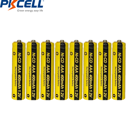 4/8PC PKCELL 1.2V AAA NICD batterie Rechargeable 400mAh lumières solaires jouets batteries alimentées avec bouton haut ► Photo 1/5