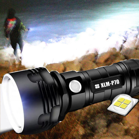 Lampe de poche puissante à lumière LED L2 XHP70, torche tactique, Rechargeable par USB, imperméable, lanterne Ultra lumineuse ► Photo 1/6