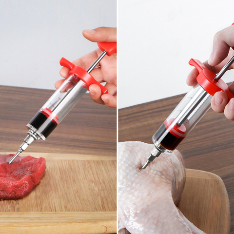 Jeu de seringues à épices en acier inoxydable, avec injecteur de saveur de viande BBQ, Sauce de cuisson BBQ, Marinade I accessoires, 5 pièces ► Photo 1/6