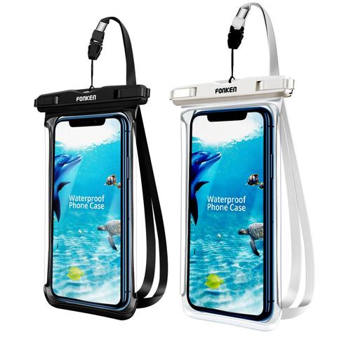 FONKEN pleine vue étui étanche pour téléphone sous-marin neige forêt tropicale Transparent sac sec poche de natation grandes couvertures de téléphone portable ► Photo 1/6