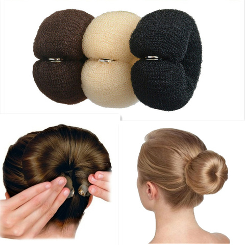 Mode cheveux chignon fabricant beignet magique mousse éponge facile grand anneau outils de coiffure coiffure cheveux accessoires pour filles femmes ► Photo 1/6