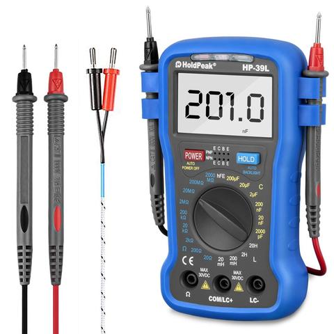 HoldPeak HP-39L Backlight LCD Digital LCR Meter Resistance Capacitance Inductance Tester Transistor hFE Tester ► Photo 1/6