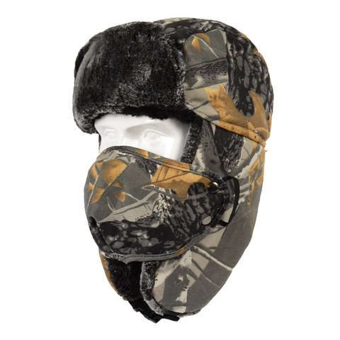 Hommes femmes hiver chasse chapeau Bionic Camouflage randonnée casquette en plein air chasse thermique chaud chapeau Ushanka oreille coupe-vent ► Photo 1/5