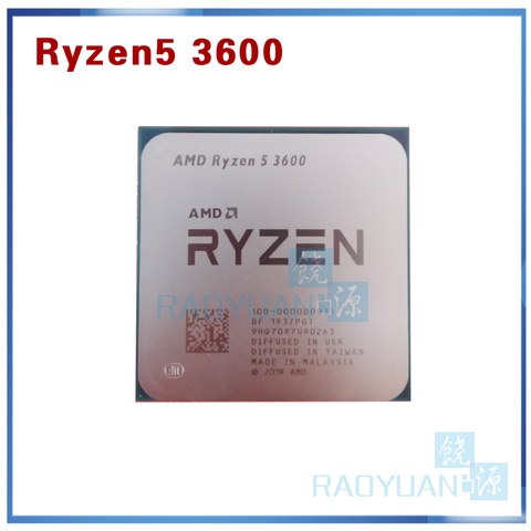 AMD Ryzen 5 3600 R5 3600 3.6 GHz Six cœurs douze fils processeur d'unité centrale 7NM 65W L3 = 32M 100-000000031 Socket AM4 ► Photo 1/1