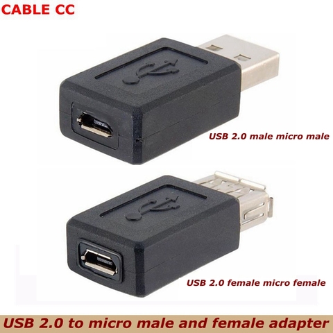 Convertisseur de prise USB 2.0 Type A femelle vers micro USB B femelle, noir, connecteur micro USB 2.0 de bonne qualité, vente en gros ► Photo 1/3