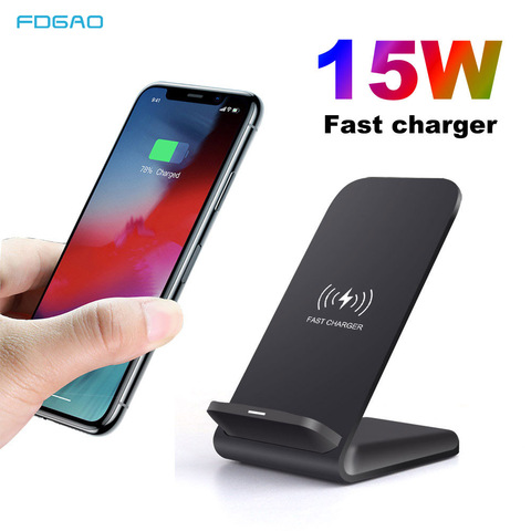 FDGAO QI chargeur sans fil Type C USB 15W pour iPhone 11 Pro XS Max XR X 8 support de charge rapide pour Samsung S10 S9 S8 Note 10 9 8 ► Photo 1/6