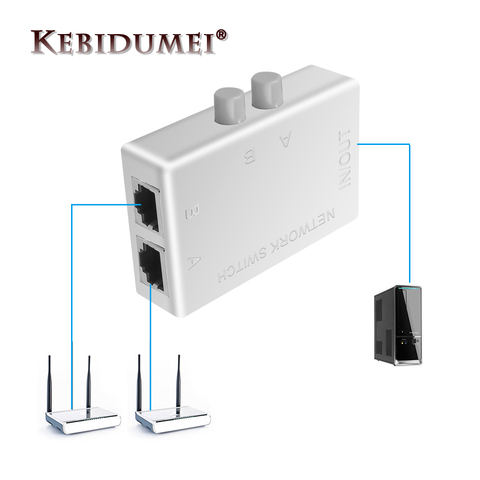 Kebidumei-Mini commutateur réseau, Ethernet, 2 ports RJ45 RJ-45, double Port, adaptateur HUB ► Photo 1/6