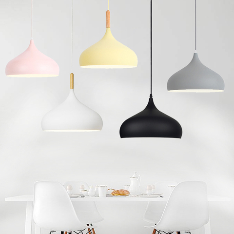 Lampe suspendue E27, design nordique simpliste, LED, luminaire décoratif d'intérieur, idéal pour un salon, une cuisine ou un café ► Photo 1/6