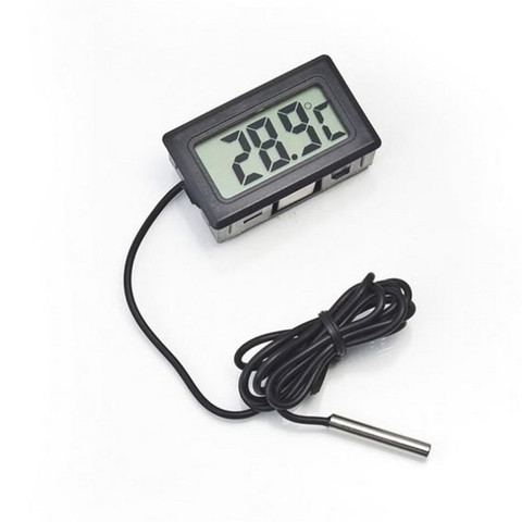 LCD thermomètre température numérique pour salle de bain température de l'eau réfrigérateurs congélateurs refroidisseurs refroidisseurs Mini 1M sonde noir ► Photo 1/5