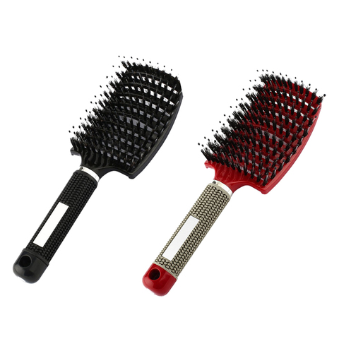 Brosse à cheveux en Nylon pour femmes, peigne de Massage du cuir chevelu, pour cheveux secs et démêlés, outil de coiffure, livraison directe ► Photo 1/6