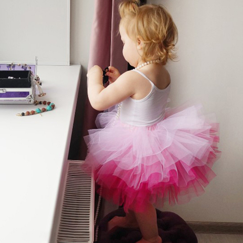 Bébé Fille Jupe Tutu Moelleux Tulle Jupon Princesse Enfants Ballet Danse  Fête