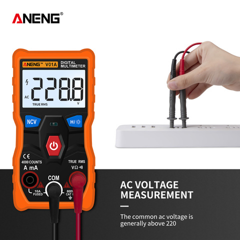 ANEG – multimètre numérique V01A, outil de Test automatique True-RMS intelligent, NCV 4000 compte la tension AC/DC, courant Ohm ► Photo 1/6