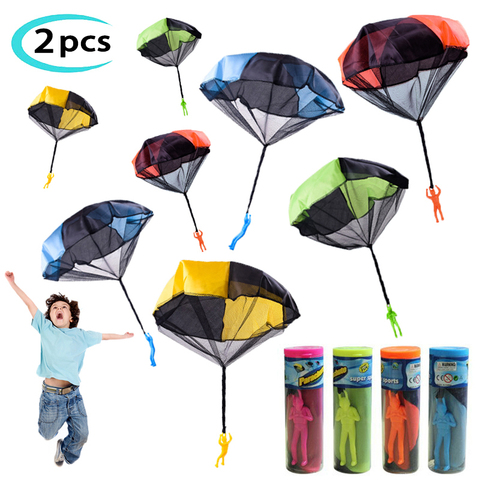 Jouets de Parachute à lancer à la main de 2 pièces, jeux d'intérieur et d'extérieur pour enfants, jouet éducatif, amusant, Sports, cadeaux pour garçon ► Photo 1/6