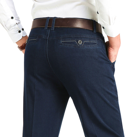 Affaires en vrac 100% coton tissu jean pour hommes printemps automne mâle marque classique droite Stretch longue Denim pantalon hommes pantalon ► Photo 1/6