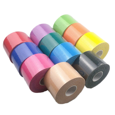 Bande de kinésiologie élastique auto-adhésive, 5 rouleaux, pour la récupération athlétique, pour le Sport, les épaules, les chevilles, le genou, le dos, le levage des seins ► Photo 1/6