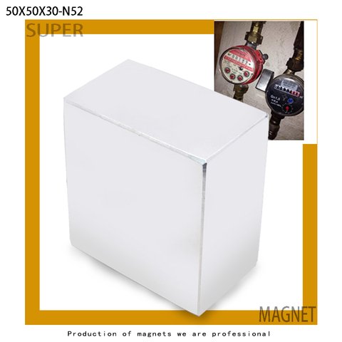 Aimant néodyme, bloc d'aimant N52, bloc d'aimant Super puissants, 50x50x30mm, 50x50x30mm, 1 pièce ► Photo 1/6