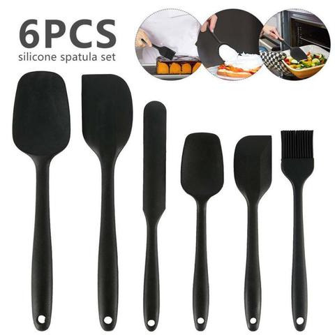 Ensemble de spatules antiadhésives en Silicone, 6 pièces, ensemble d'ustensiles de cuisine, crème, beurre, gâteau, cuisson, biscuits, grattoir à pâtisserie ► Photo 1/6