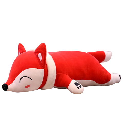 Peluche animaux mignons 35-90cm, 1 pièce, coussin pour dormir, oreiller, poupée renard, poupée de bébé, cadeau d'anniversaire de noël pour enfants ► Photo 1/6