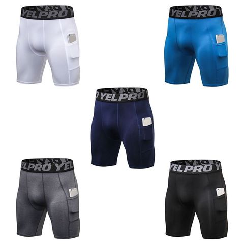 Short de Compression grande taille pour hommes 2 poches latérales Leggings de Sport à séchage rapide ► Photo 1/6