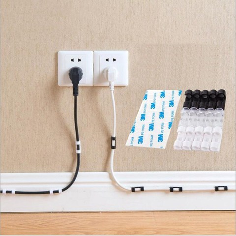 20 pièces câble organisateur Silicone USB câble enrouleur bureau bien rangé gestion Clips porte-câble pour souris casque fil organisateur ► Photo 1/6