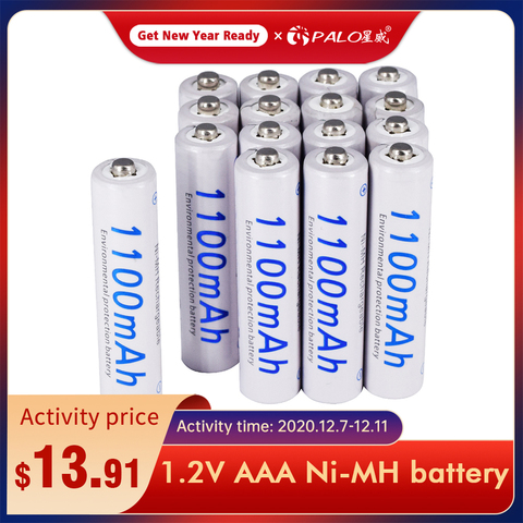 Palo 1100mAh Ni-Mh Nimh 1.2V AAA batterie Rechargeable pour jouet lumineux à LED batterie de Placement et caméra MP3 Mp4 Microphone ► Photo 1/6