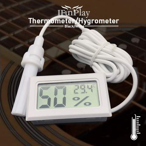 Thermomètre et hygromètre de guitare avec sonde filaire, écran LCD, conçu pour guitare, Ukulele, violon, accessoires de protection de guitare ► Photo 1/6