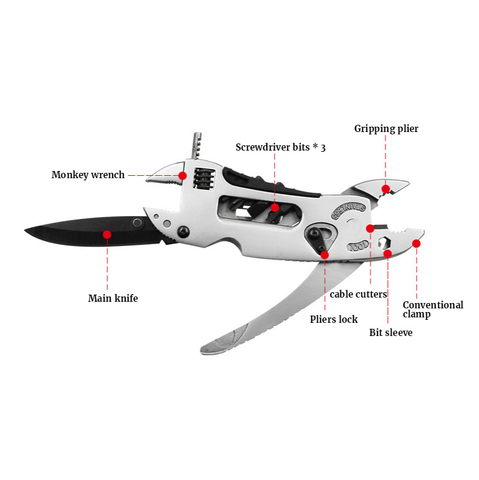 1PC Multitool pince couteau de poche tournevis ensemble Kit clé à molette mâchoire clé réparation survie main Multi outils Mini ► Photo 1/4