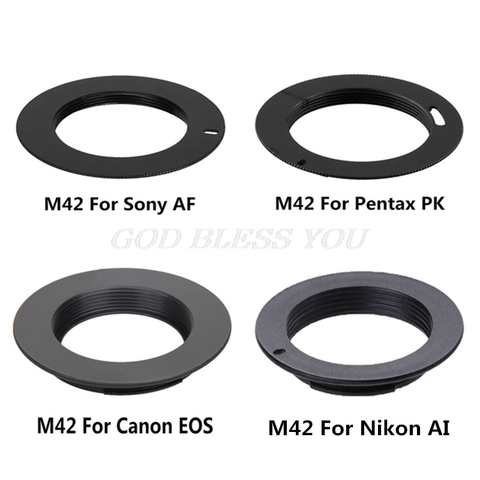 Adaptateur d'objectif en métal M42, anneau d'objectif à vis pour Canon EOS pour Nikon AI pour Sony AF pour Pentax PK, accessoires d'appareil photo ► Photo 1/6