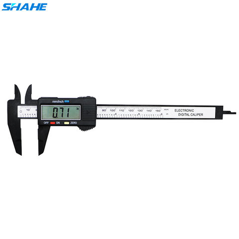 Shahe-pied à coulisse électronique numérique en plastique LCD en Fiber de carbone, outils de mesure, 0-150mm ► Photo 1/6