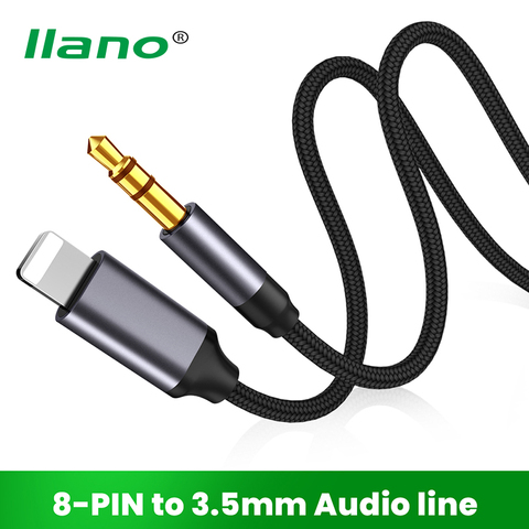 LLANO 8 broches à 3.5mm Jack AUX câble éclairage AUX adaptateur casque Audio Extension Kable connecteur séparateur pour iPhone 12/11 ► Photo 1/6