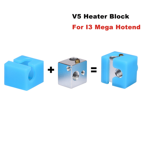 V5 Heater Block V5 Silicone Socks For Anycubic I3 Mega Hotend J-head Hotend parts 3D Printer Parts vs V6 Hotend Heat Block ► Photo 1/6