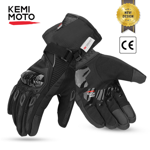 KEMiMOTO Hiver Chaud gants de Moto écran tactile Étanche Coupe-Vent gants de protection Hommes Guantes Moto Luvas ► Photo 1/6