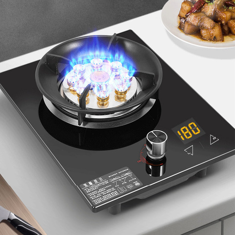 Cuisinière à gaz domestique cuisinière simple table de cuisson à gaz naturel intégré cuisinière chaude de bureau ► Photo 1/6