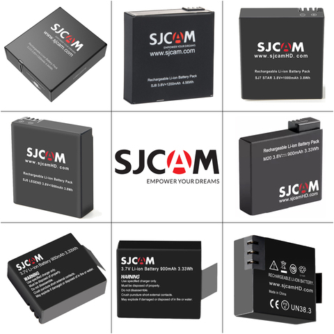 SJCAM batterie batterie Rechargeable pour SJCAM SJ10Pro SJ9 SJ8 SJ6 SJ7 M20 SJ4000 SJ5000 série accessoires de caméra d'action ► Photo 1/6