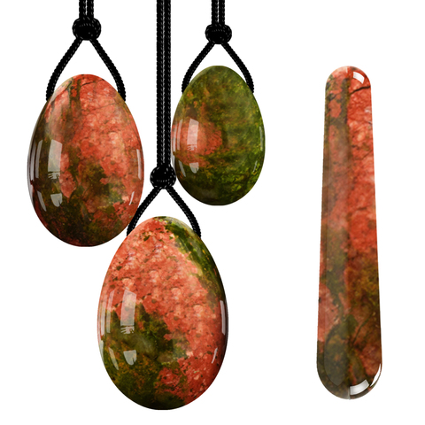 Unakite – ensemble de baguettes en Jade naturel pour femmes, boule de Massage, exercice musculaire pelvien, Kegel, œuf Yoni, livraison directe ► Photo 1/6