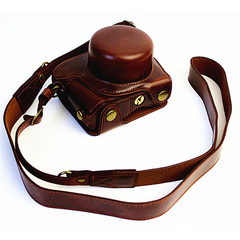 Sac de protection en cuir pour appareil photo avec sangle pour objectif Nikon 1 J5, 1J510-30mm avec couvercle de sac en polyuréthane ► Photo 1/6